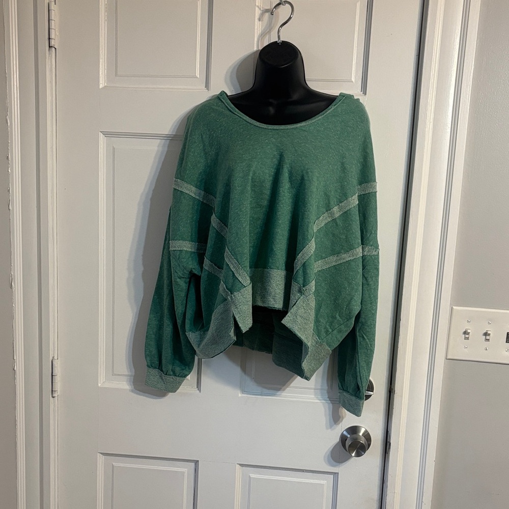 Zenana Outfitters Green and Gray Women's Hoodie